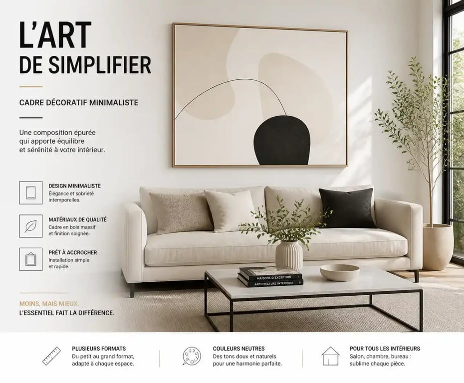 Exemple de cadre deco salon moderne au-dessus d'un canapé