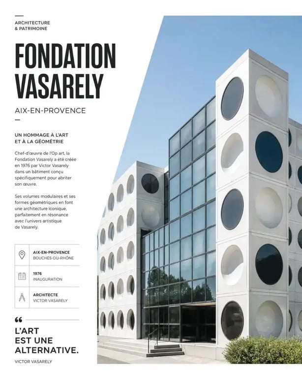 Architecture de la Fondation Vasarely à Aix-en-Provence
