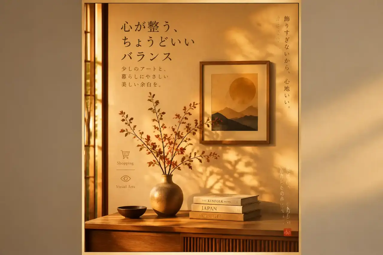 Poster japonais : l’équilibre qui apaise un mur sans le surcharger