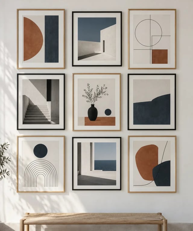 Mur d’art composé d’affiches d’art contemporain