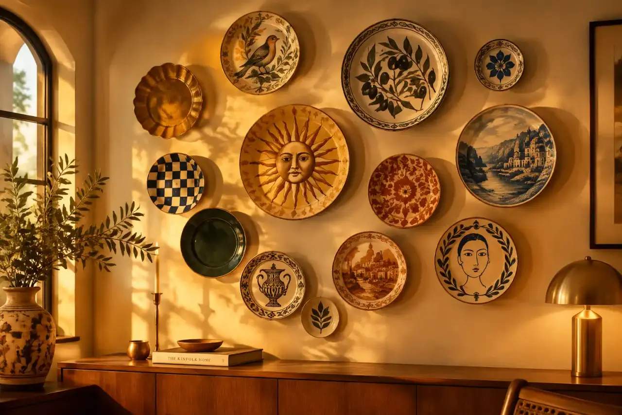 Les assiettes décoratives murales transforment un mur en galerie personnelle, sans l’alourdir
