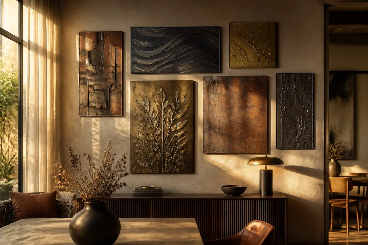 Tableau en métal en relief : styles, formats et pièces où il fait le plus d’effet